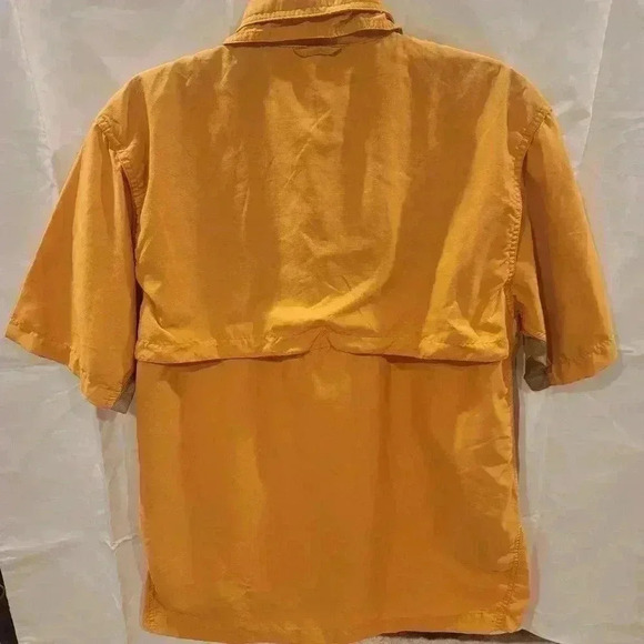 Natural Gear Button Up Shirt Mens Medium Orange Nylon Short Sleeve Outdoors - Picture 2 of 7